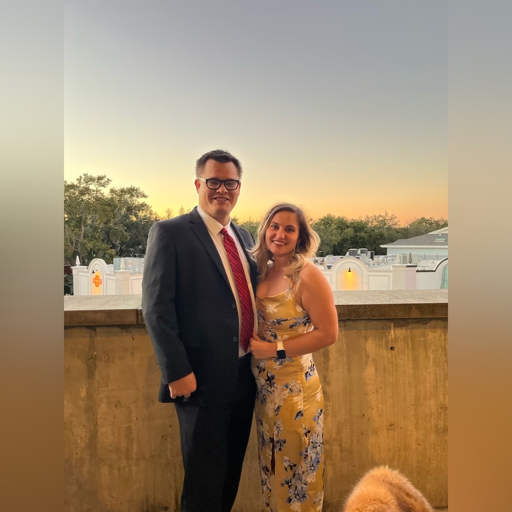 Yellow patterned dress